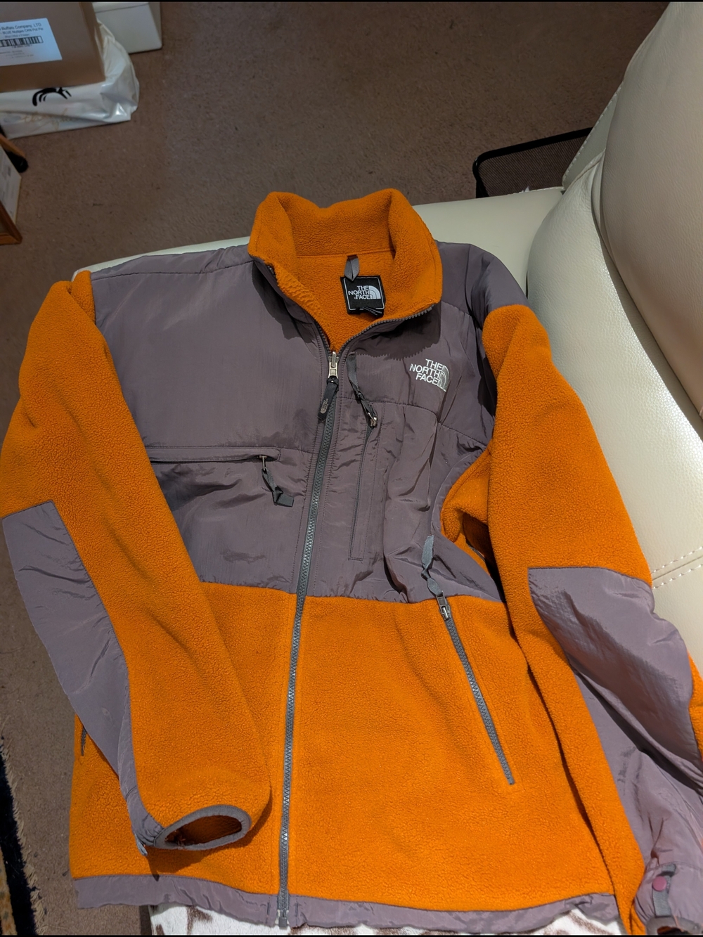 The North Face Orange & Gray Fleece Jacket
